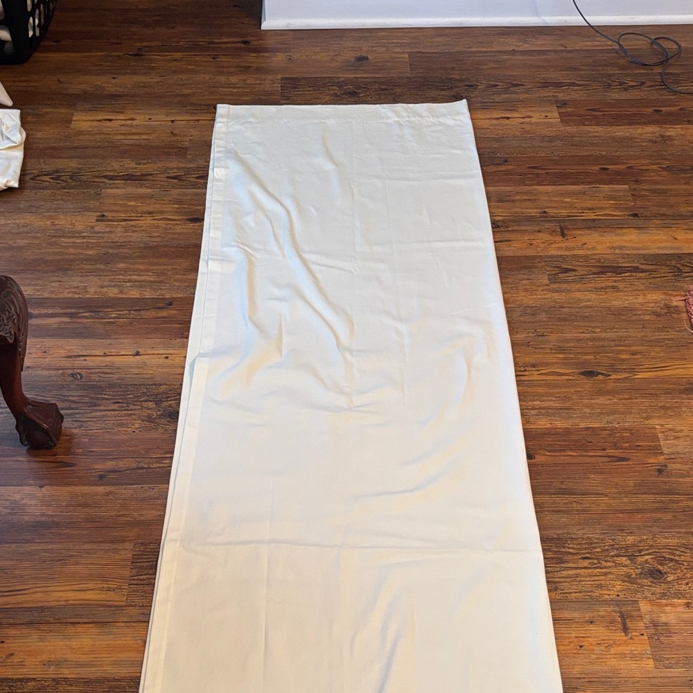 Pottery Barn 2 Cream Cotton Curtain Panels 107”